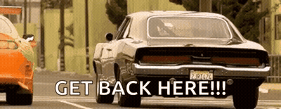 Car Driving Down Street Saying Get Back Here GIF