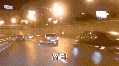 Car Driving Night Highway Me GIF