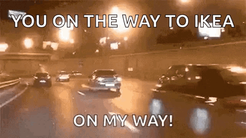Car Driving Night Highway You On The Way To Ikea GIF
