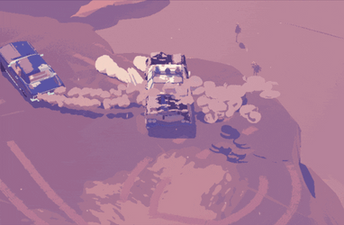 Car Driving Off Cliff Dead Static Drive GIF