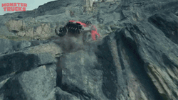 Car Driving Off Cliff Monster Trucks GIF
