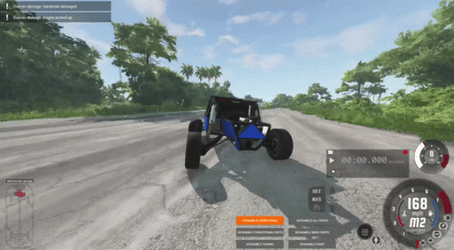 Car Driving Off Cliff Toward Rock Formation GIF