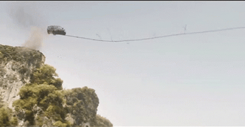 Car Driving Off Cliff Vin Diesel Letty Ortiz GIF