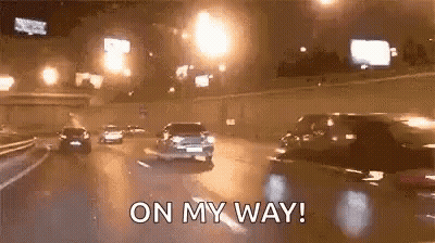 Car Driving On Highway At Night GIF