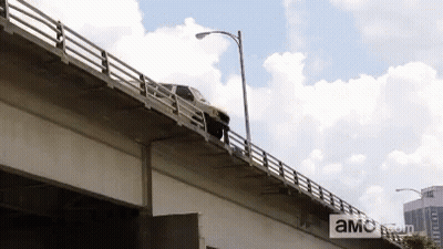 Car Driving Over Bridge With AMC.com Sign GIF
