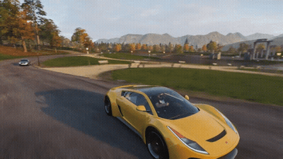 Car Driving Past Festival Site Billboard GIF