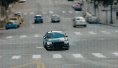 Car Driving Past Fire Hydrant GIF