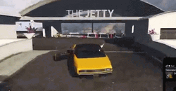 Car Driving Through Barrier And Off Cliff  GIF