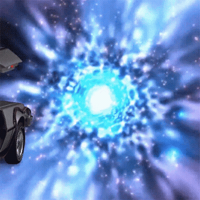 Car Driving Through Blue And Purple Galaxy GIF