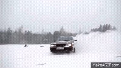 Car Driving Through Snow Make A Gif
