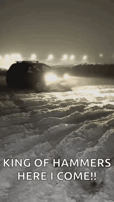 Car Driving Through Snowy Field King Of Hammers Here I Come GIF