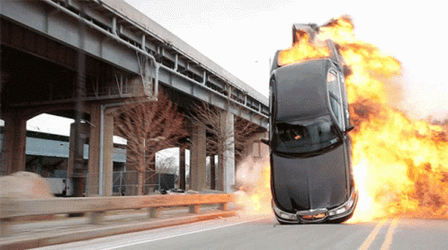 Car Explosion In Highways GIF