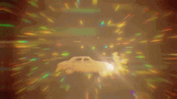 Car Flying Amid The Stars GIF