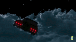Car Flying Amongst The Clouds GIF