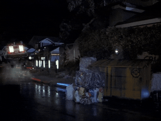 Car Flying At Nighttime GIF