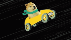 Car Flying Carrying Doge GIF