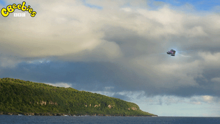Car Flying Over The Sea GIF