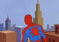 Car Flying Scene In Animated Spider Man GIF