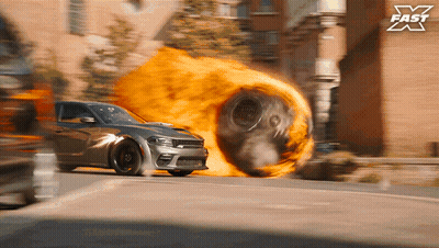 Car On Fire With X Fast Logo GIF