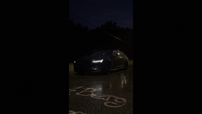 Car Parked In Dark Parking Lot With Beats GIF