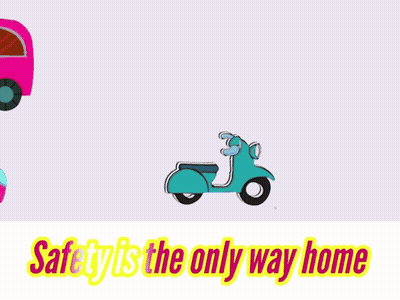 Car Scooter Motorcycle Safety Is The Only Way Home GIF