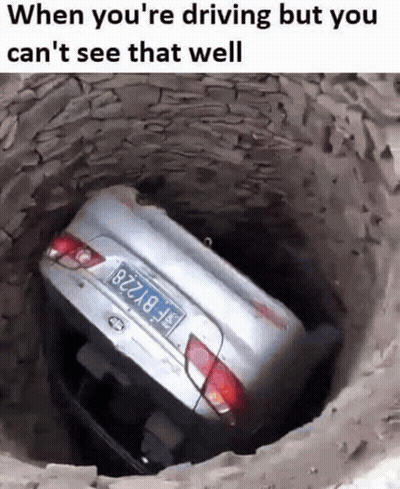 Car Stuck In A Hole GIF