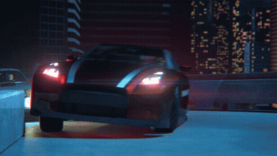 Car With Crown Driving Down Street GIF