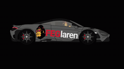 Car With Gorilla And Feclaren GIF
