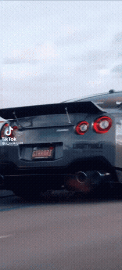 Car With Liberty Walk License Plate Parked GIF