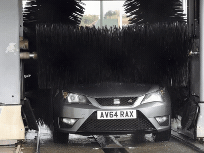 Car With License Plate AV64 RAX In Car Wash GIF