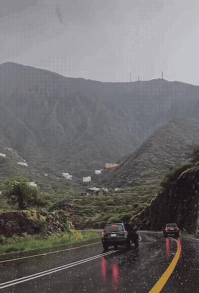 Car With License Plate Saying A Driving On Wet Road GIF