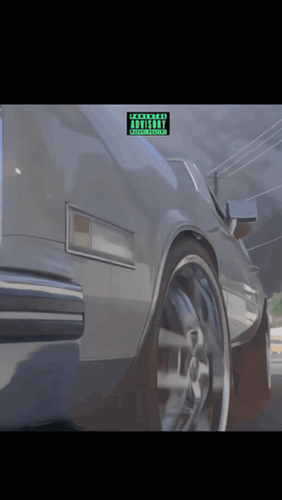 Car With Parental Advisory Label GIF