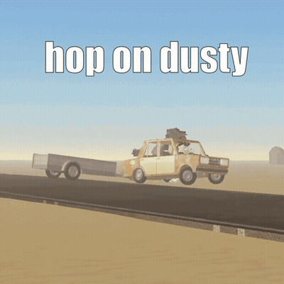 Car With Trailer Hop On Dusty GIF