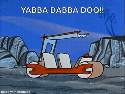 Car With Yabba Dabba Doo GIF