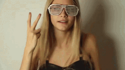 Cara Delevingne Dancing Peace Sign  GIF