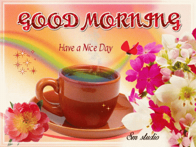 Card Coffee Flowers Good Morning Have Nice Day GIF