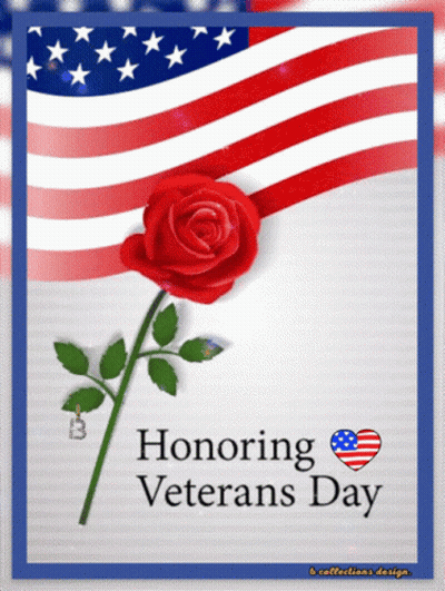 Card Honoring Veterans Day With Rose GIF
