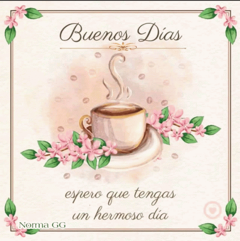 Card Saying Buenos Dias GIF