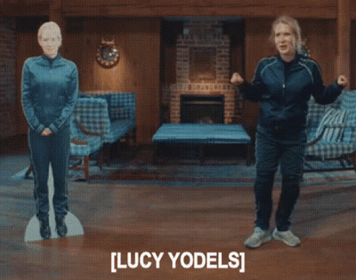 Cardboard Cutouts Lucy Yodels GIF