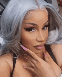 Cardi B Awkward Stare GIF