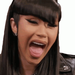 Cardi B With Bangs Hollering GIF