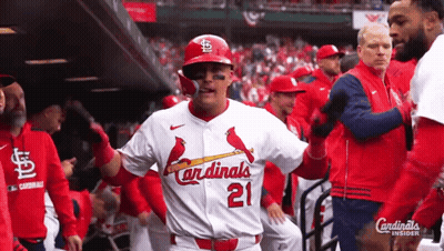Cardinals Baseball Player In Dugout GIF