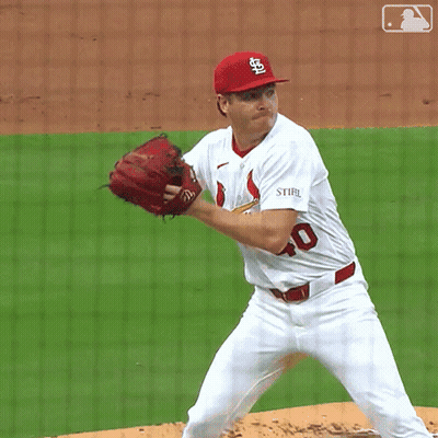 Cardinals Pitcher Throws Baseball GIF