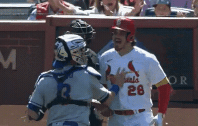 Cardinals Player Shaking Hands With Catcher GIF