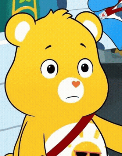 Care Bear Wearing Sunglasses And Red Belt GIF