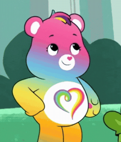 Care Bear With Rainbow Heart GIF