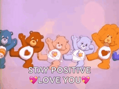 Care Bears Dancing Stay Positive Love You GIF