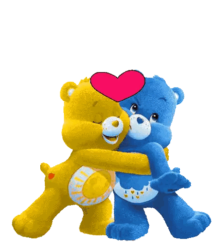 Care Bears Hugging With Hearts Above Sticker