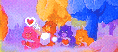 Care Bears Standing In Forest GIF