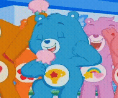 Care Bears Standing Together Eating Food GIF